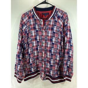 Tommy Hilfiger Patchwork Varsity Red, White, Blue Jacket Women's Size 0X